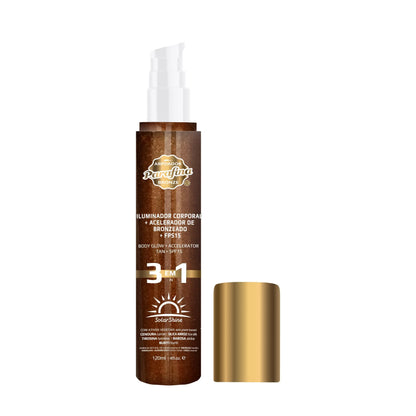 SolarShine 3x1 Glow+Prot.Solar FPS15+Acelerador Bronze (Bronzeamento Super Rápido) Parafina Bronze Arpoador